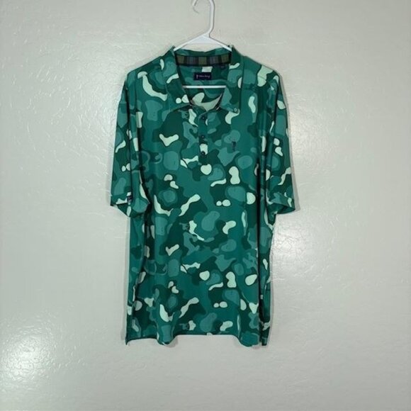 William Murray Polo Shirt Mens 2XL Green Camo Golf Performance Stretch Murray - Picture 1 of 8